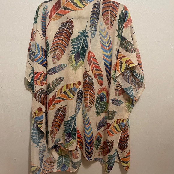 NWT JC Sunny Printed Woven 100% Cotton Lightweight Kimono OS - Picture 4 of 9